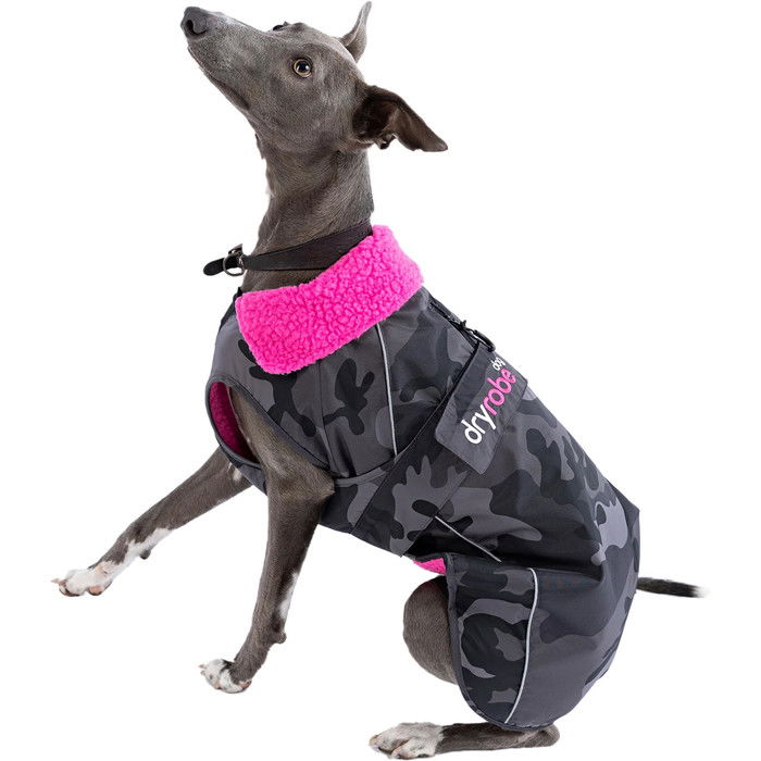 2024 Dryrobe Dog Coat V3 DRV3 - Black Camo / Pink